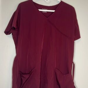 Burgundy scrub top